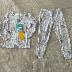NWT Posh Peanut Gatsby Print Puppy Dog Print Toddler Pajama Set Size 2T